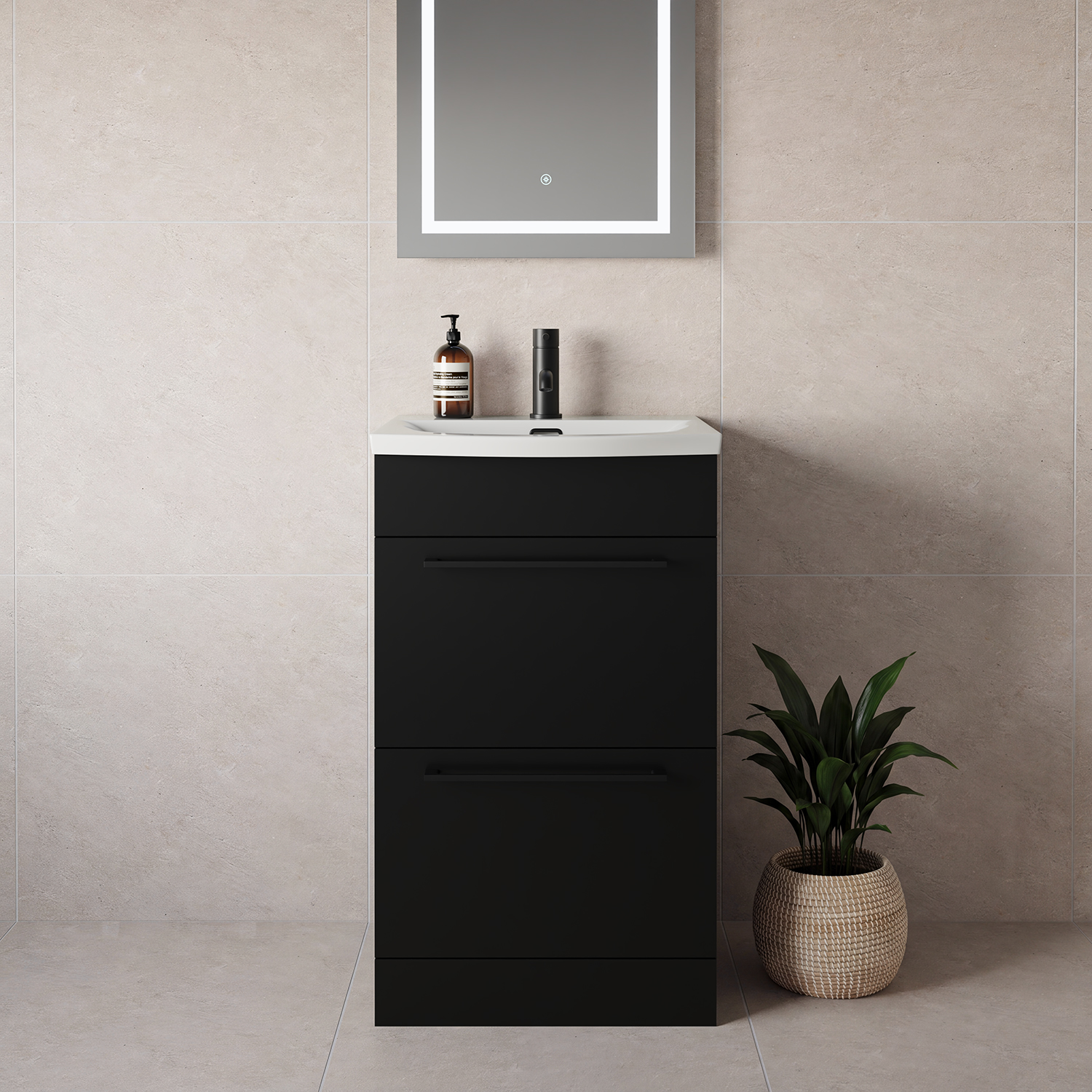 Napoli 390 2 Drawer Vanity Unit with Arc Basin