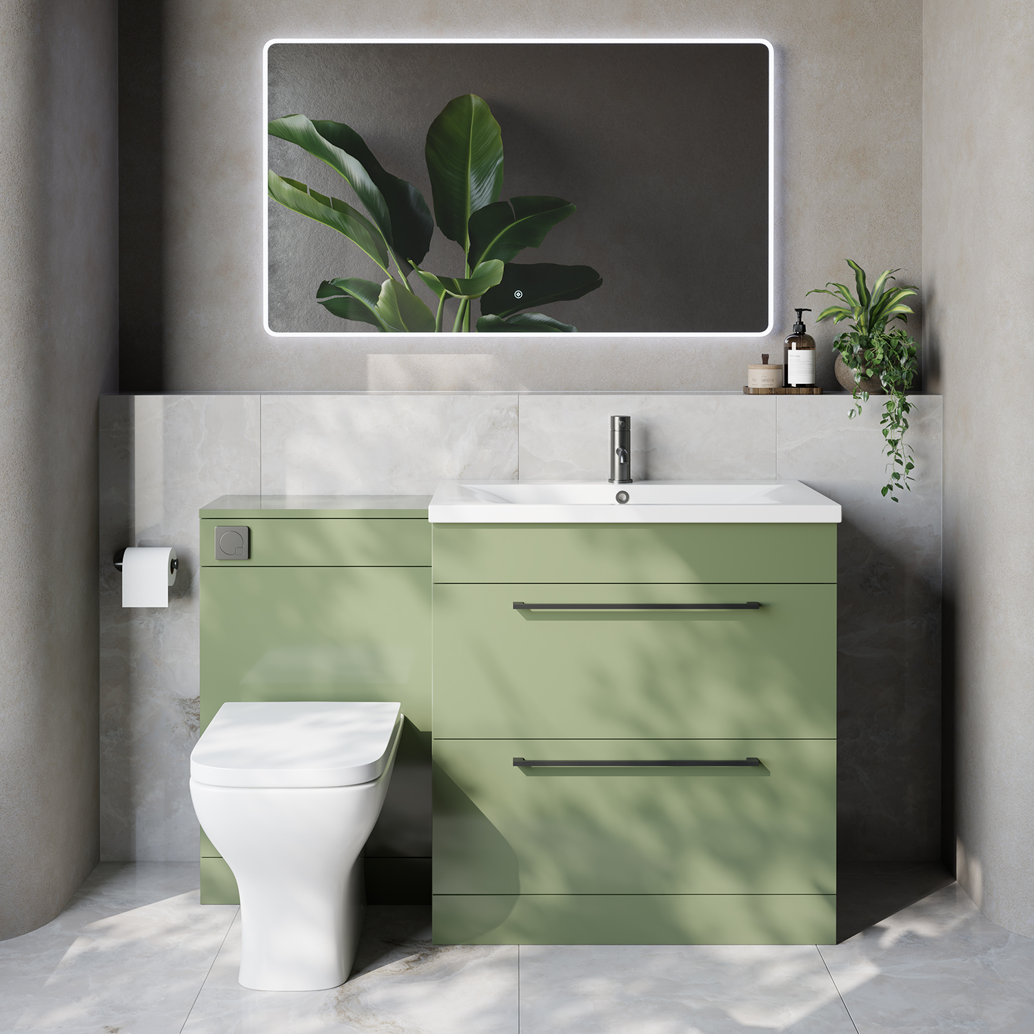 Napoli 460 2 Drawer Vanity Unit Toilet Suite with Glide Basin