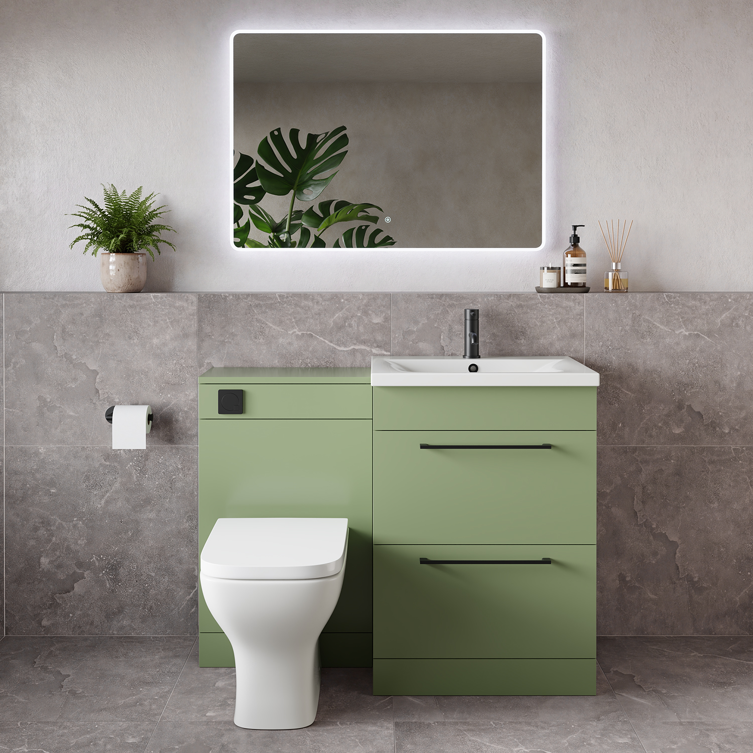 Napoli 460 2 Drawer Vanity Unit Toilet Suite with Glide Basin