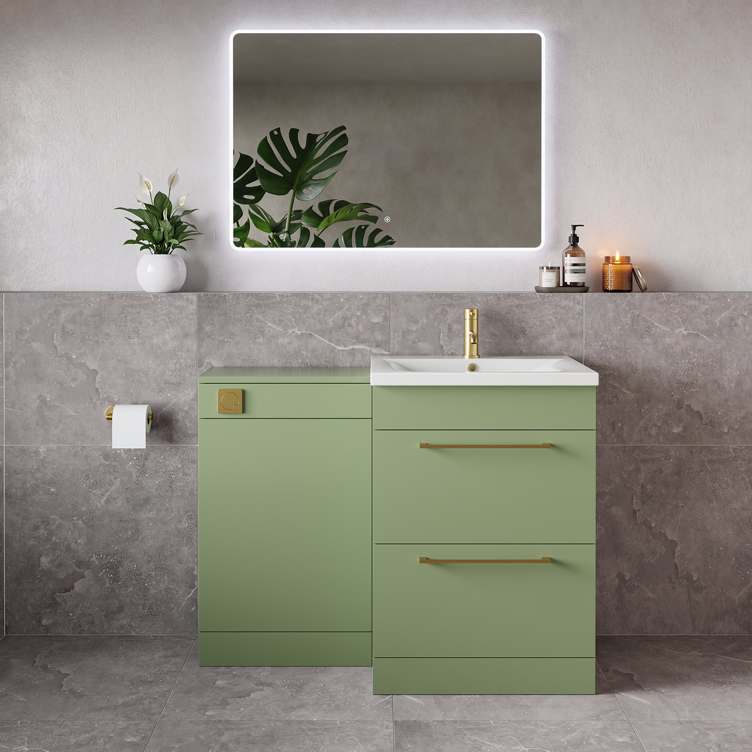 Napoli 460 2 Drawer Vanity Unit Toilet Suite with Glide Basin