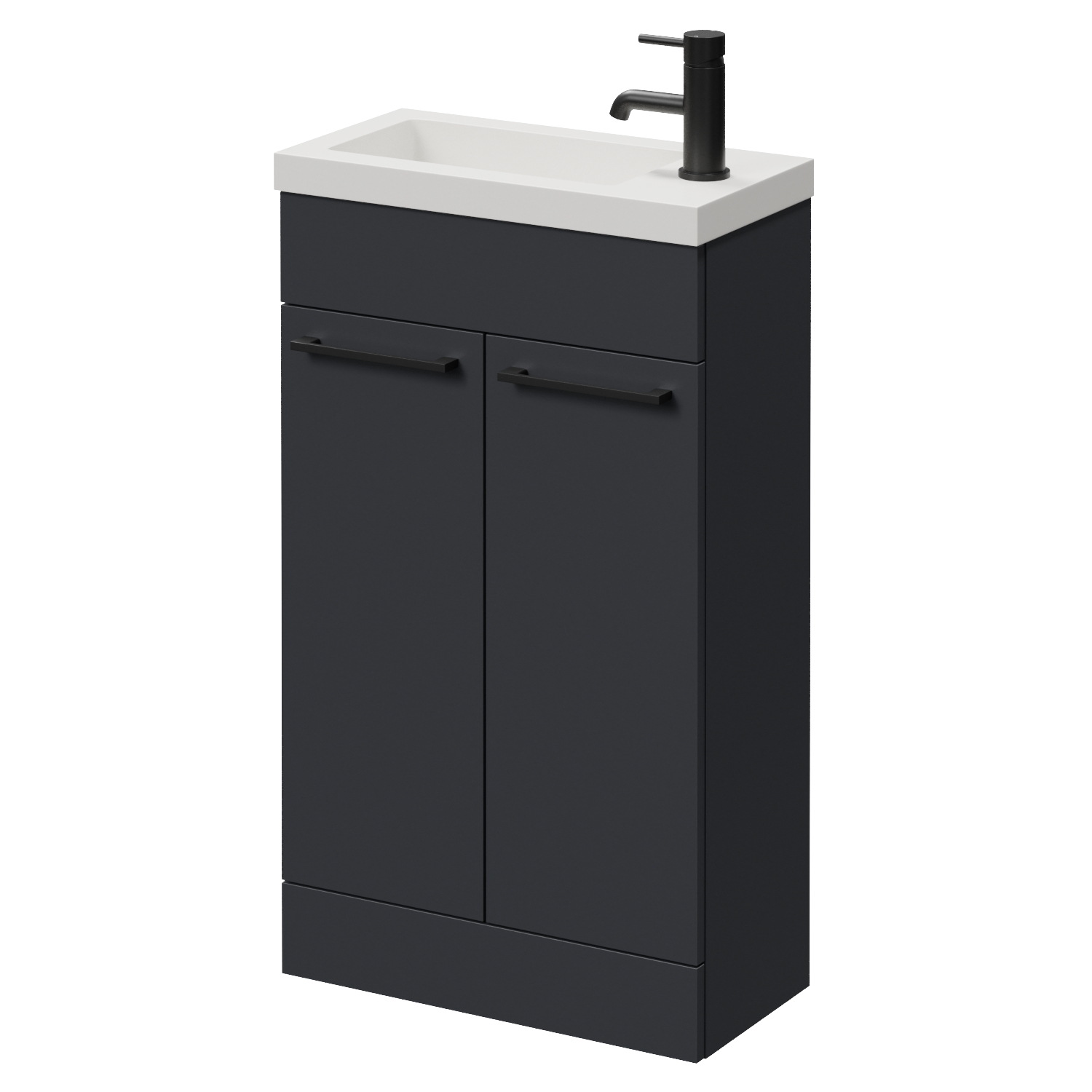 Napoli 250 2 Door Vanity Unit with Square Silvo Basin
