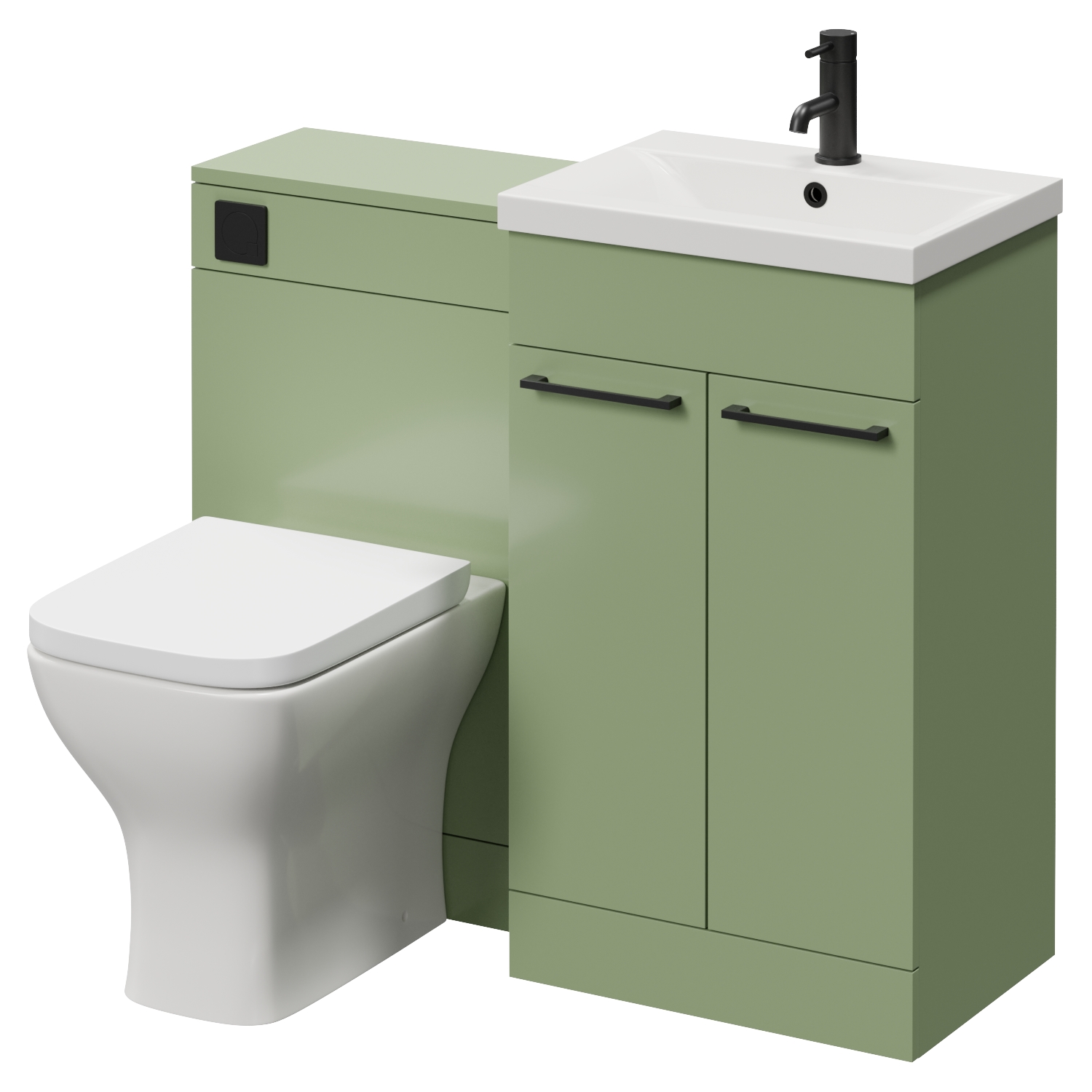 Napoli 390 2 Door Vanity Unit Toilet Suite with Glide Basin