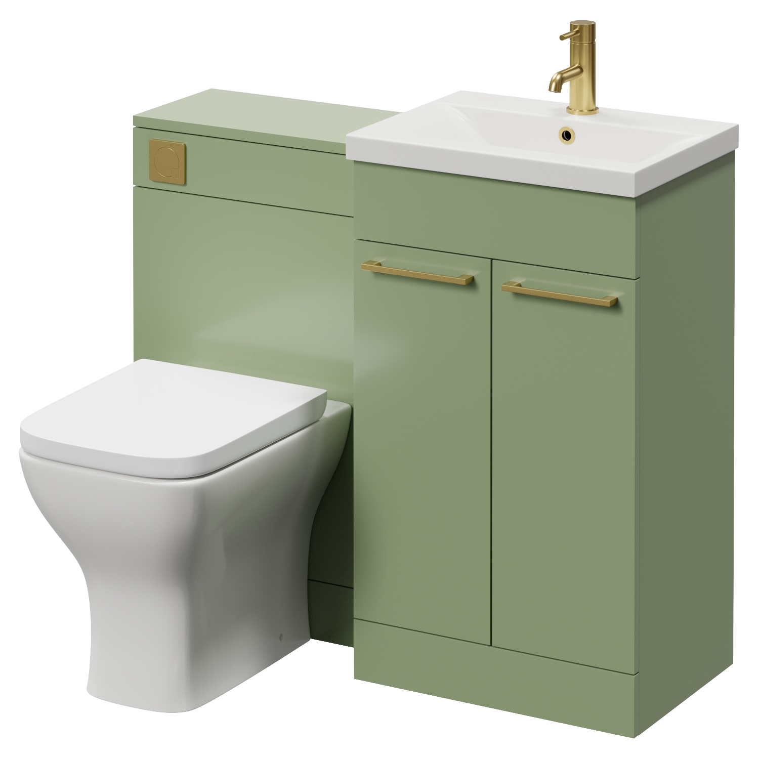 Napoli 390 2 Door Vanity Unit Toilet Suite with Glide Basin
