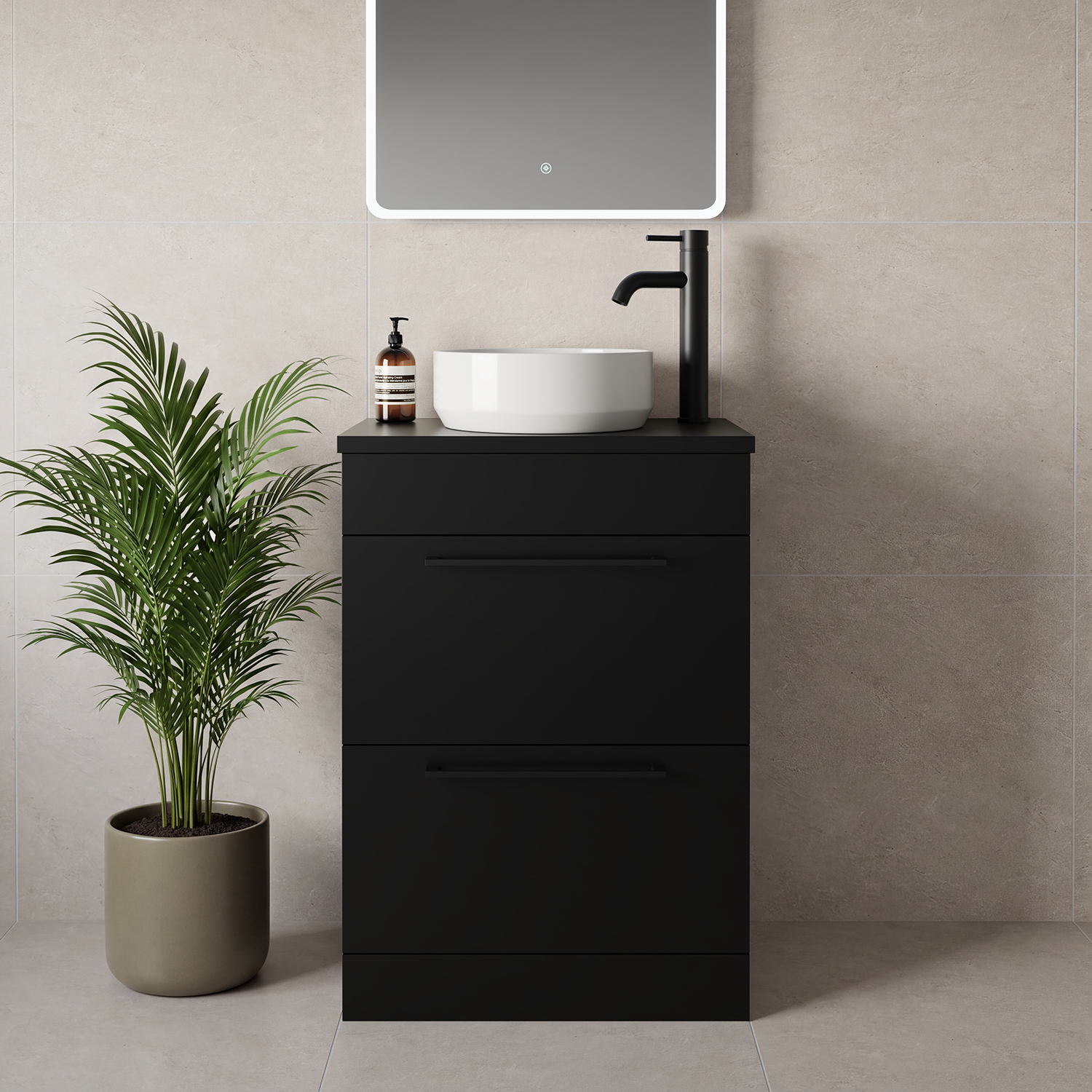 Napoli 390 2 Drawer Vanity Unit for Countertop Basins
