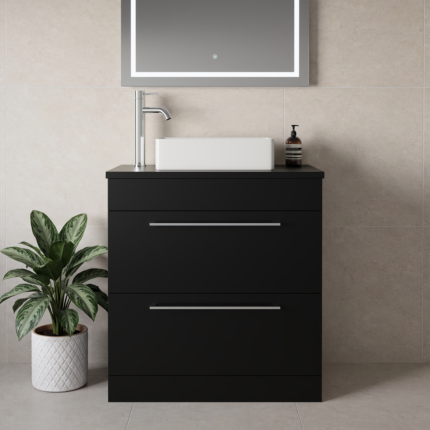 Napoli 390 2 Drawer Vanity Unit for Countertop Basins