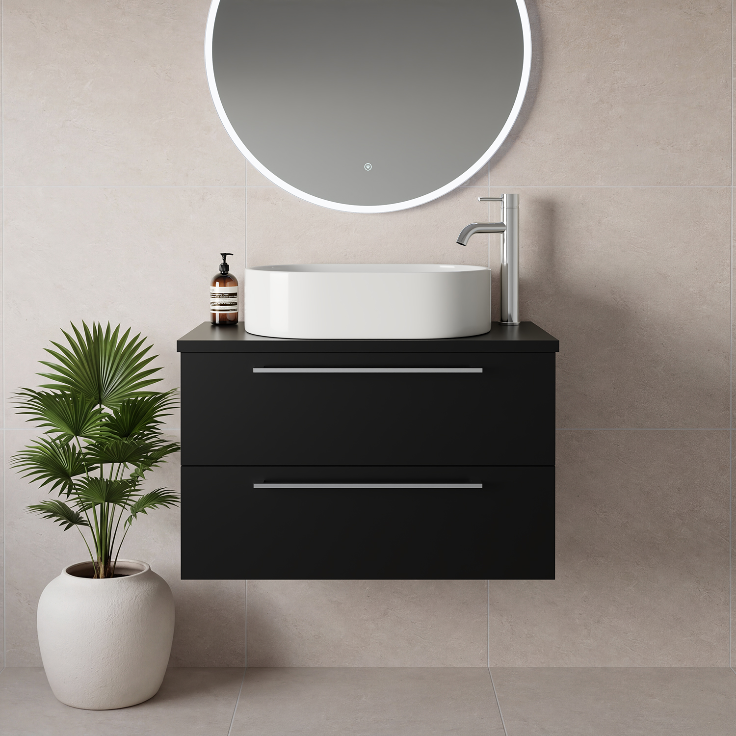 Napoli 390 Wall Mounted 2 Drawer Vanity Unit for Countertop Basins