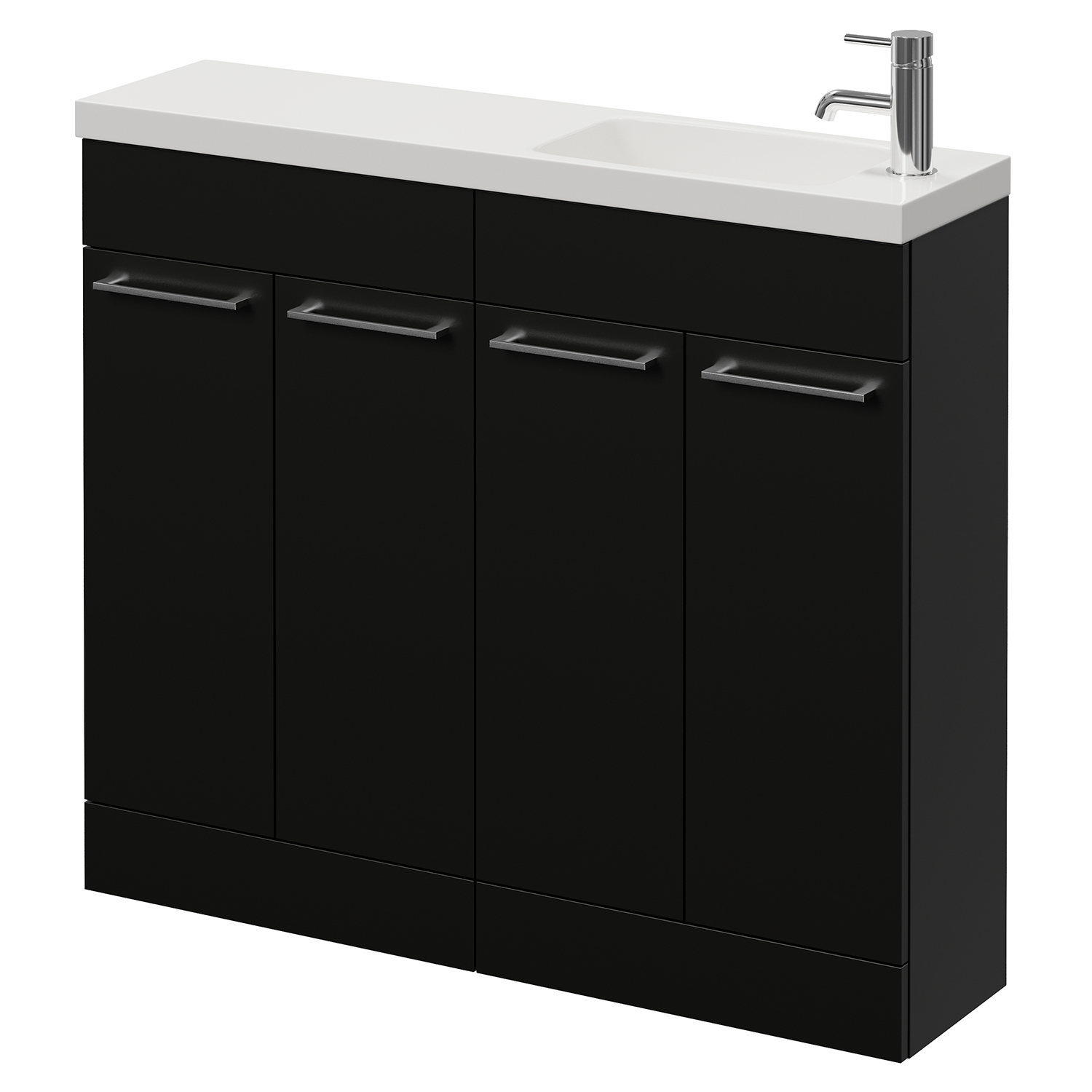 Napoli 250 4 Door Vanity Unit with Round Silvo Basin