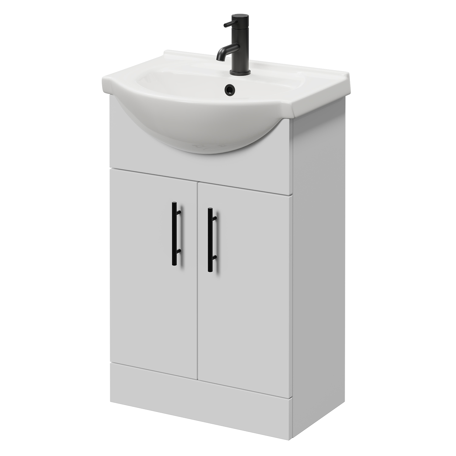 Alexander James Gloss White 2 Door Vanity Unit | | Mdf | 550Mm