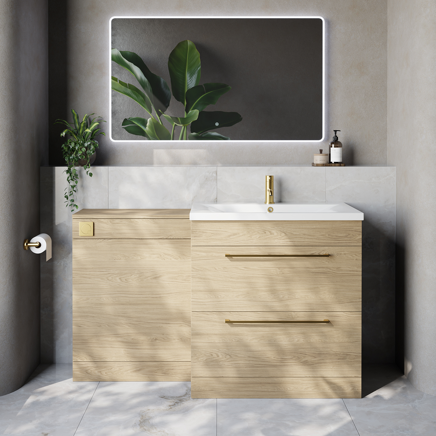 Napoli 460 Cento 2 Drawer Vanity Unit Toilet Suite with Glide Basin
