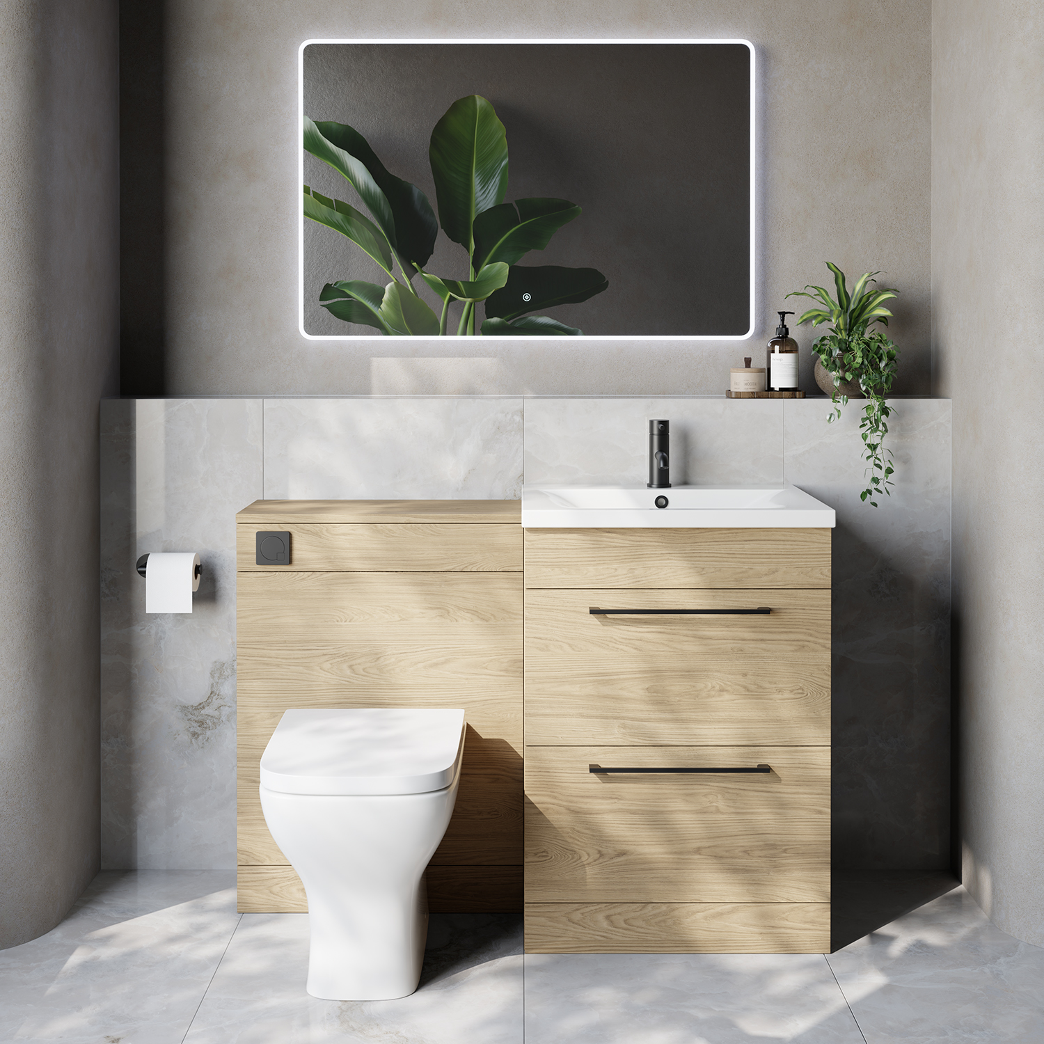 Napoli 460 Cento 2 Drawer Vanity Unit Toilet Suite with Glide Basin