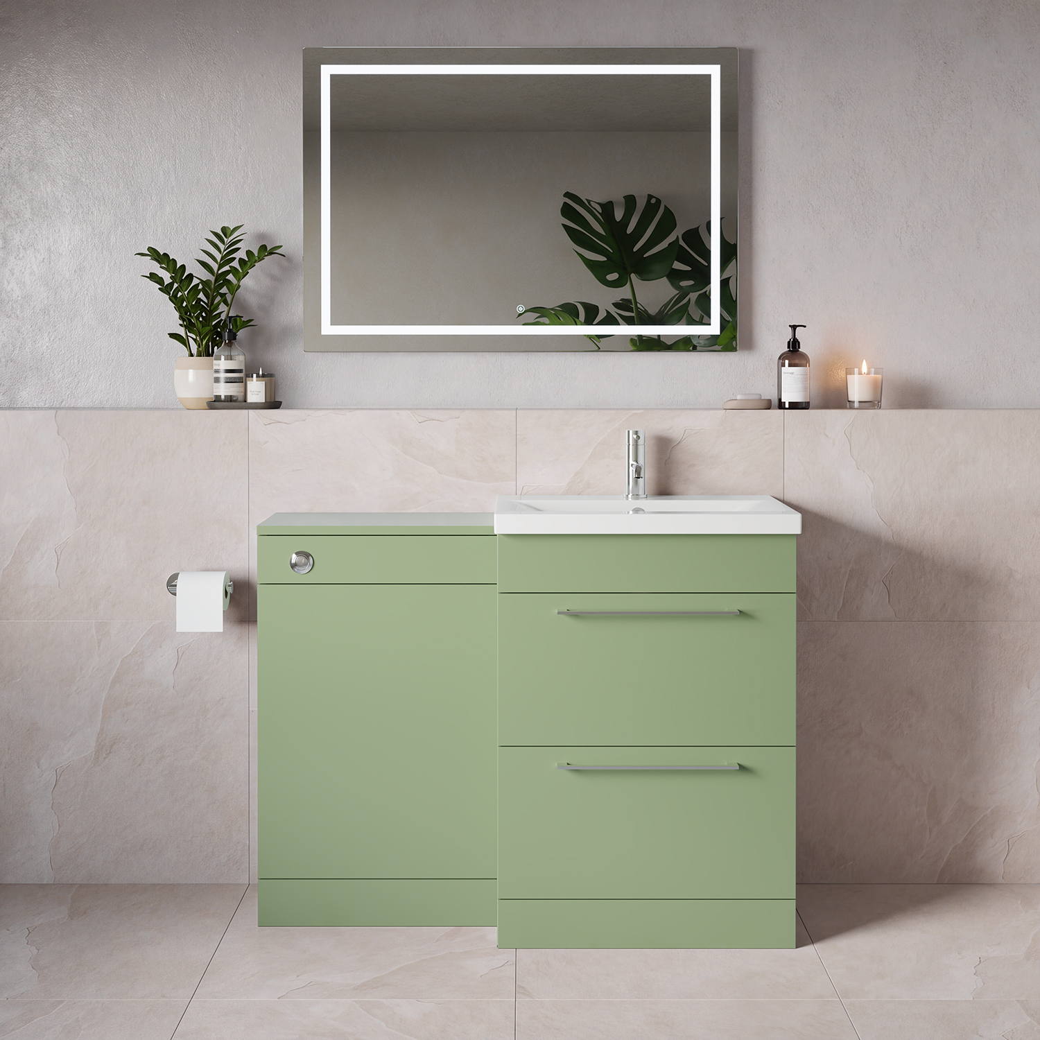 Napoli 390 2 Drawer Vanity Unit Toilet Suite with Glide Basin