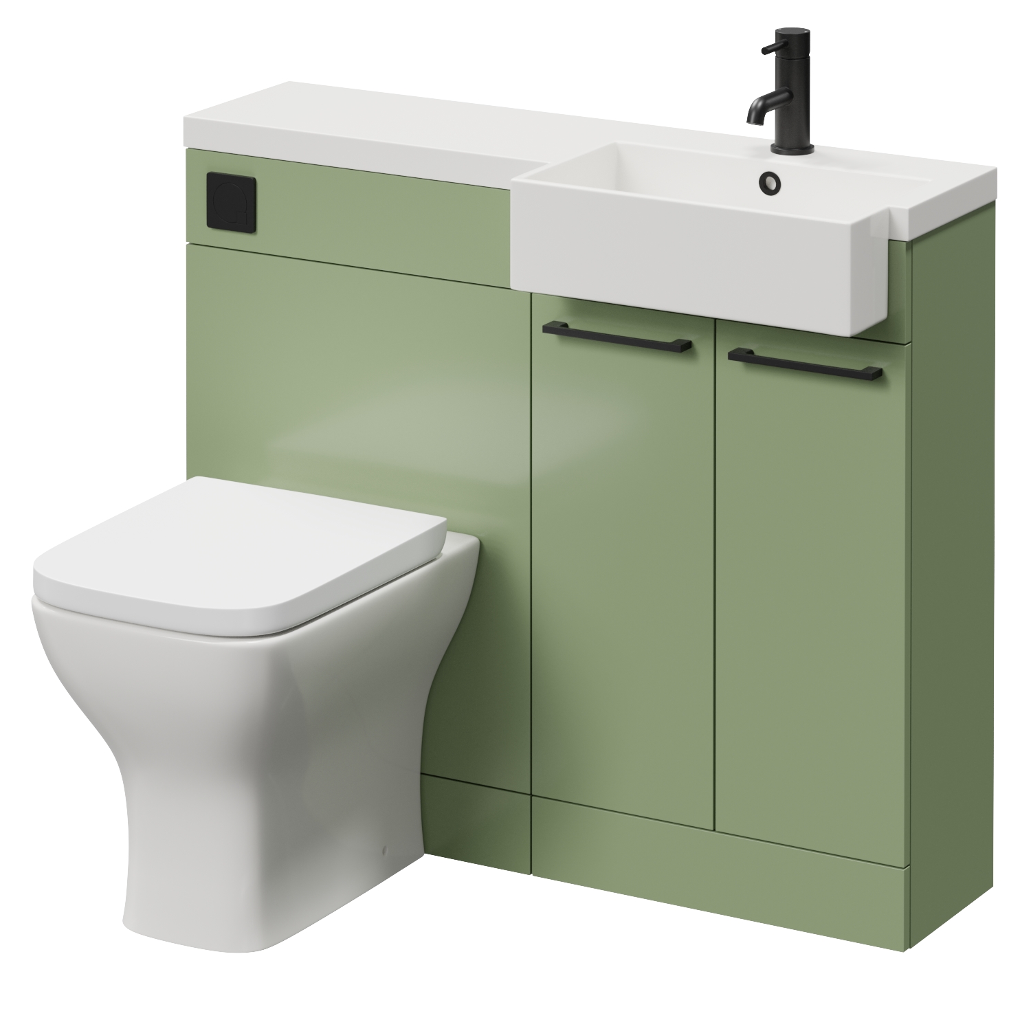 Napoli 250 2 Door Vanity Unit Toilet Suite with Right Hand Square Rico Semi Recessed Basin