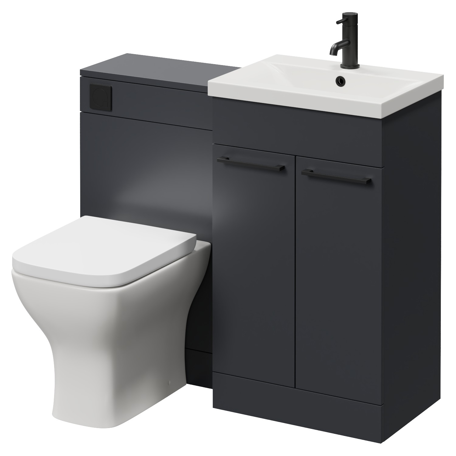 Napoli 390 2 Door Vanity Unit Toilet Suite with Glide Basin
