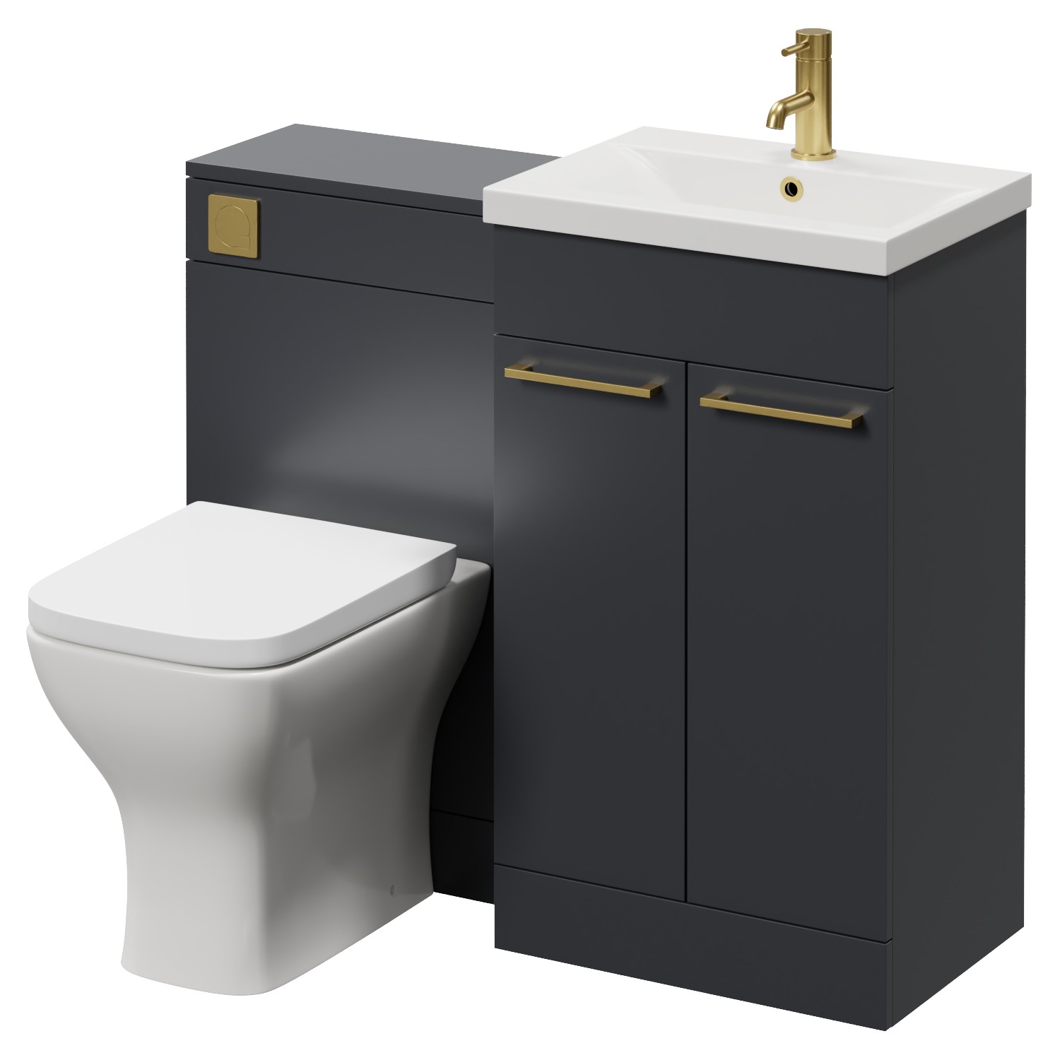 Napoli 390 2 Door Vanity Unit Toilet Suite with Glide Basin