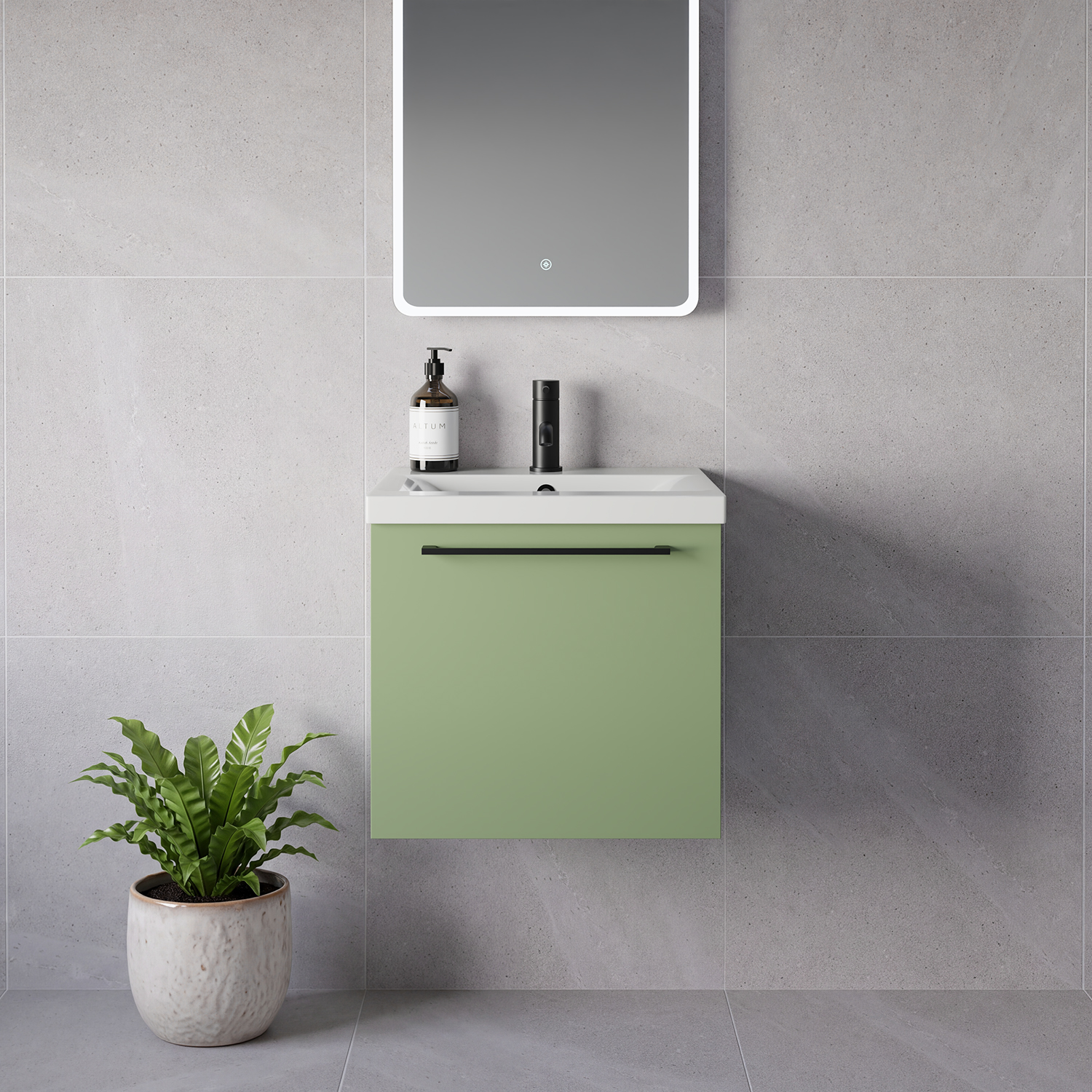 Napoli 390 Wall Mounted Single Drawer Vanity Unit with Glide Basin