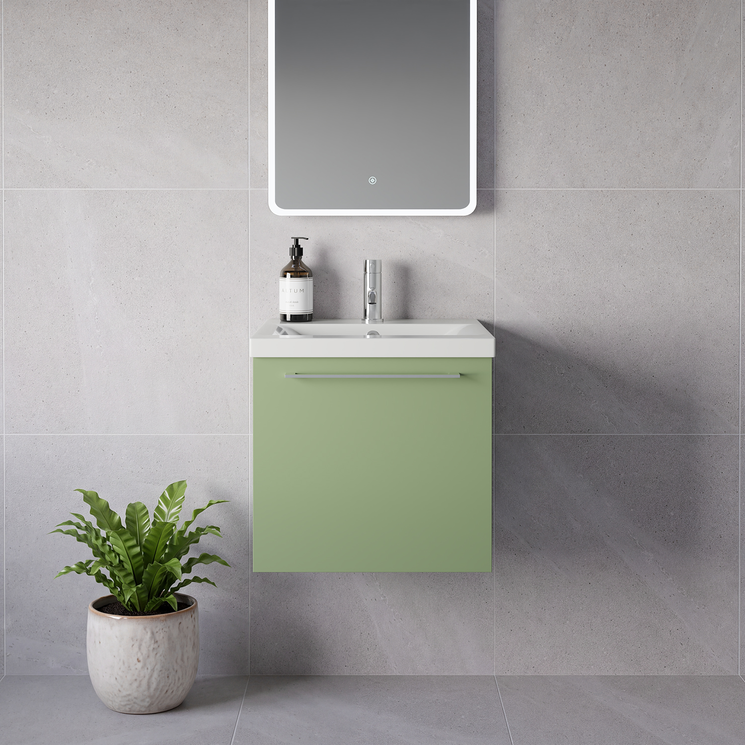 Napoli 390 Wall Mounted Single Drawer Vanity Unit with Glide Basin