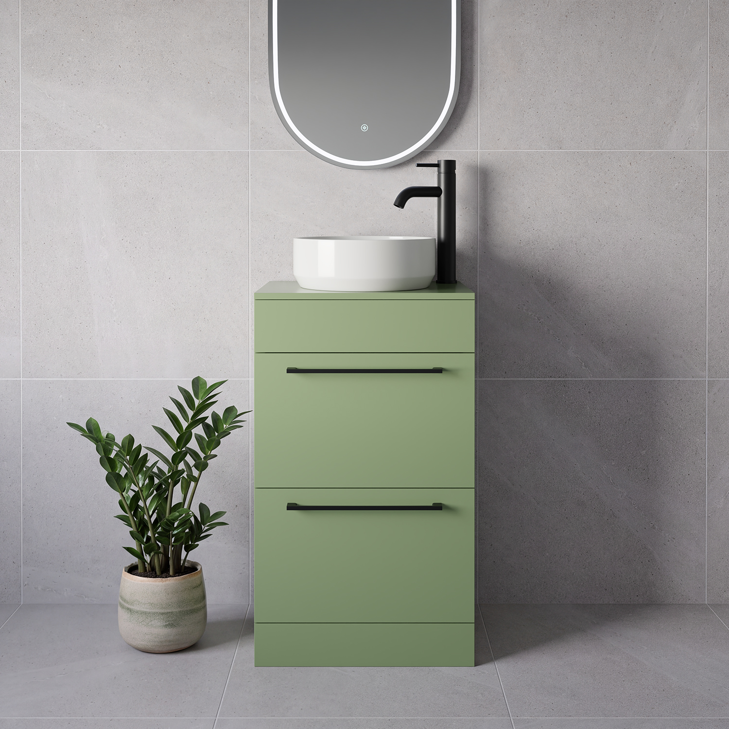 Napoli 390 2 Drawer Vanity Unit for Countertop Basins