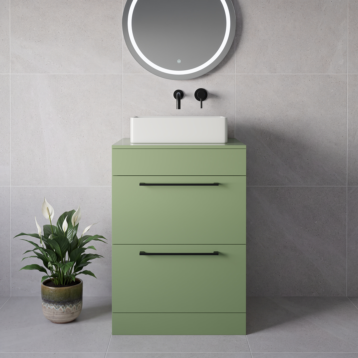 Napoli 460 2 Drawer Vanity Unit for Countertop Basins