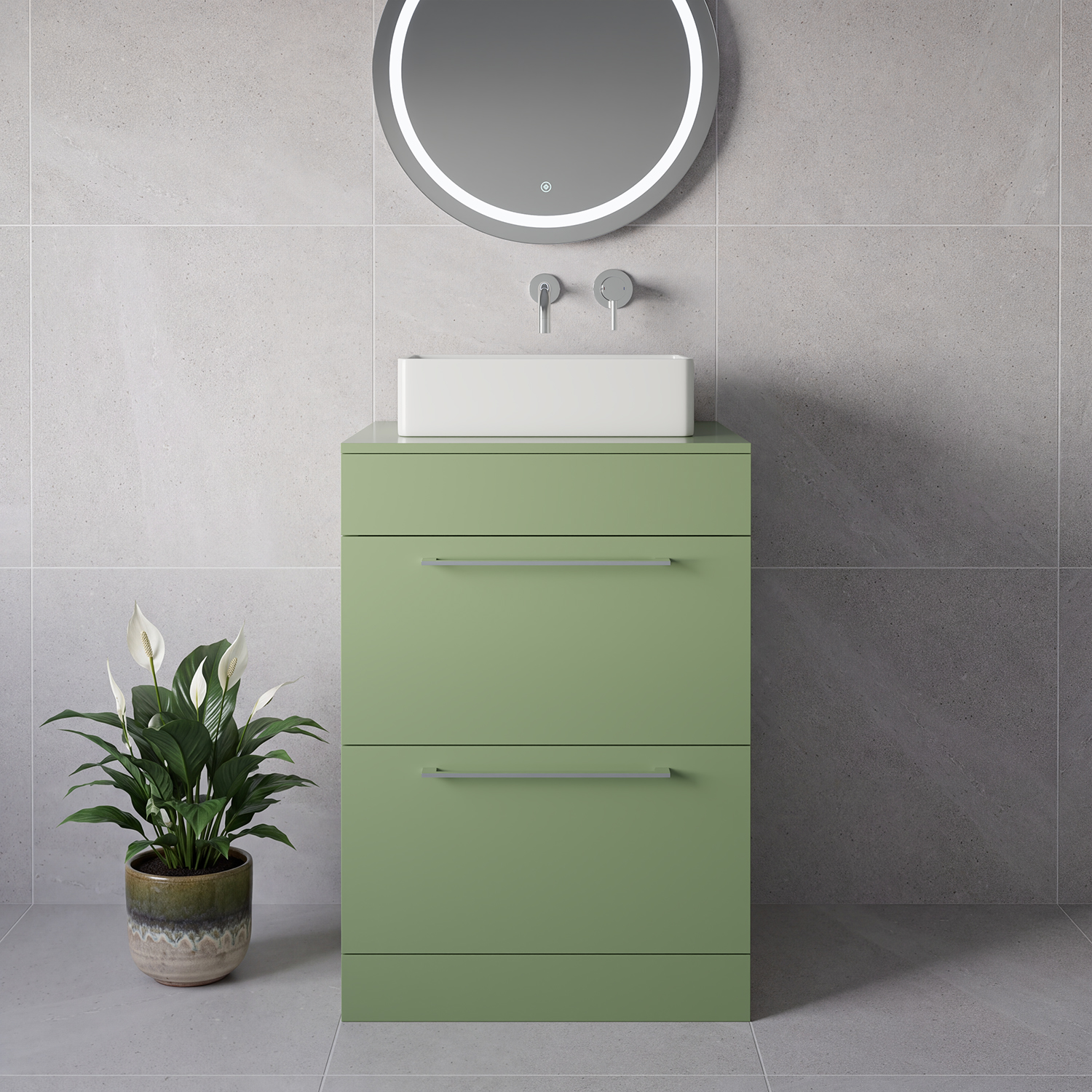 Napoli 460 2 Drawer Vanity Unit for Countertop Basins