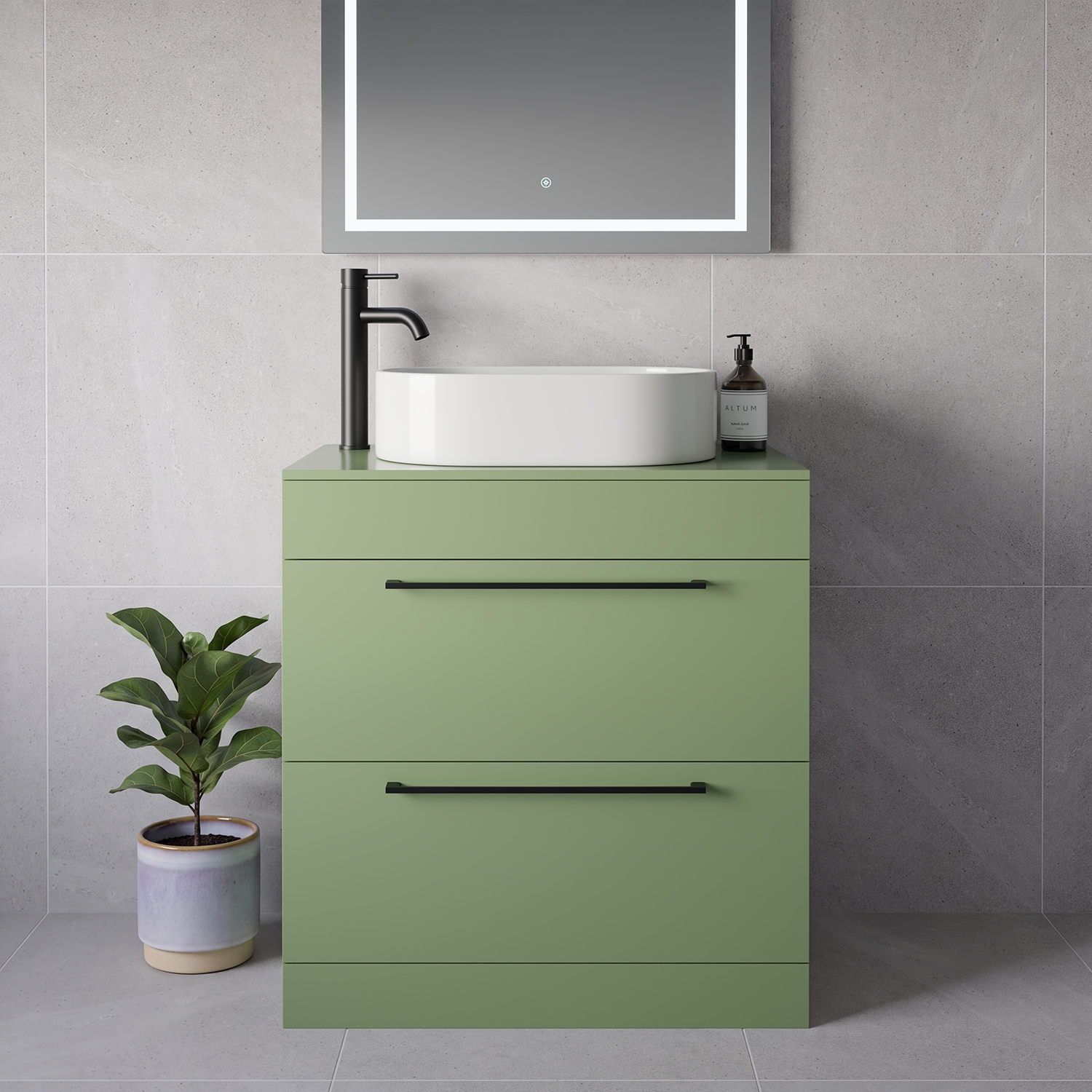 Napoli 460 2 Drawer Vanity Unit for Countertop Basins