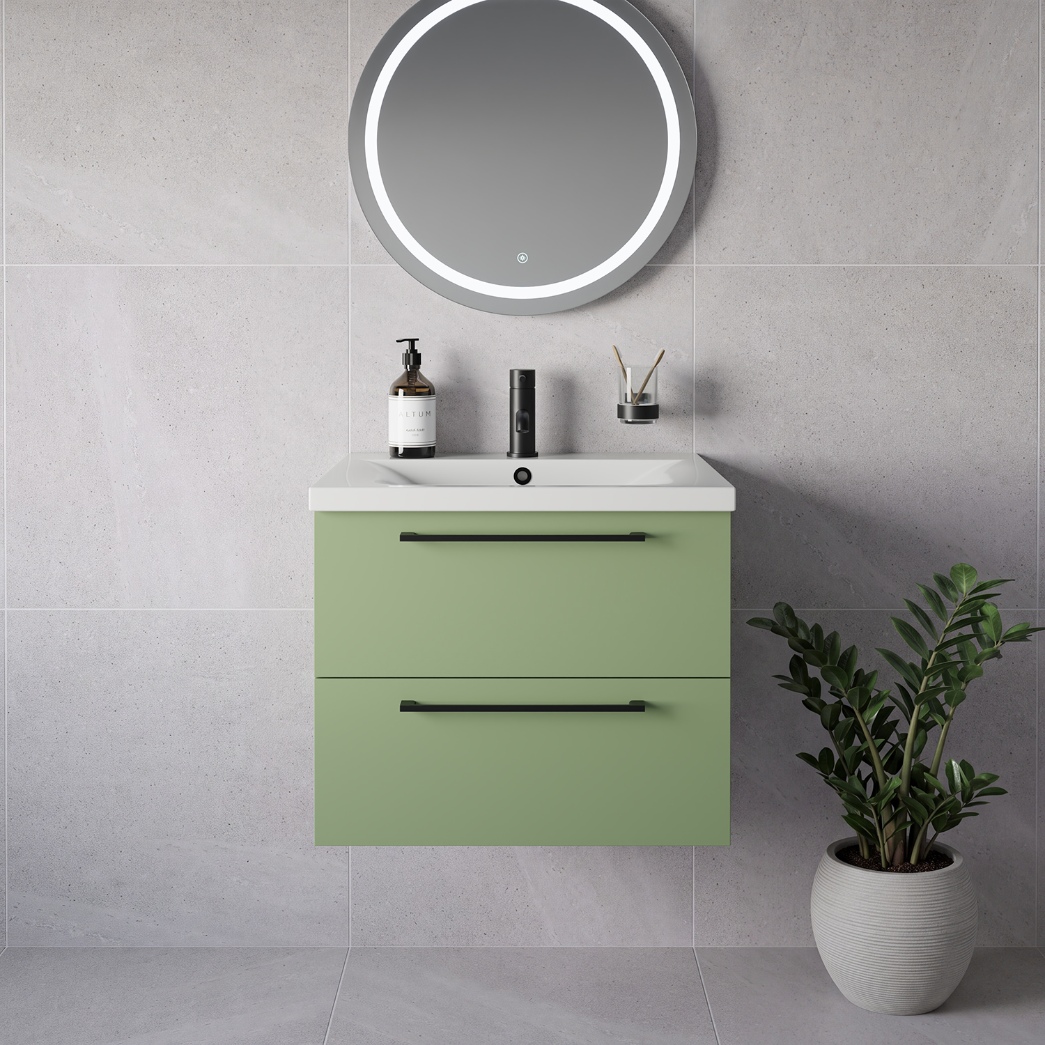 Napoli 460 Wall Mounted 2 Drawer Vanity Unit with Glide Basin
