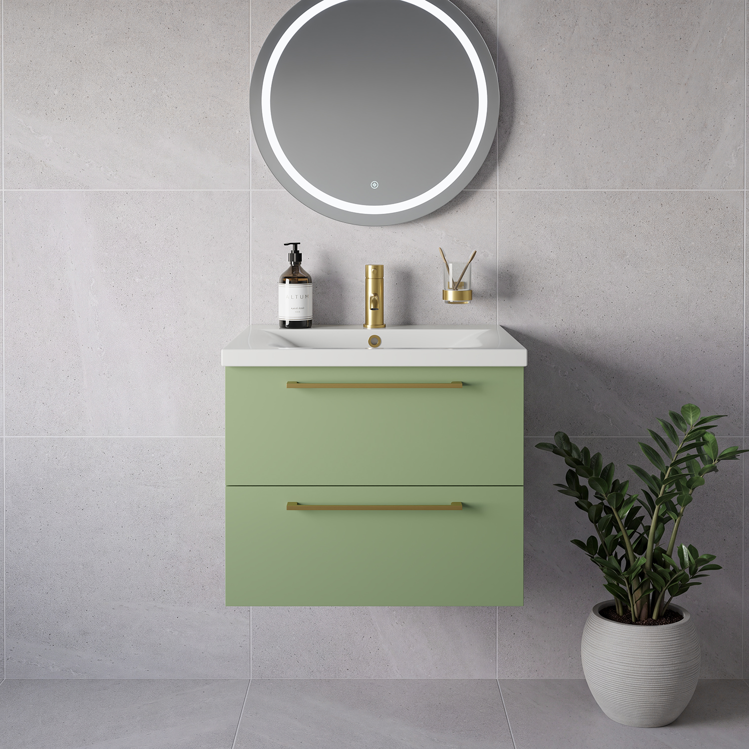 Napoli 460 Wall Mounted 2 Drawer Vanity Unit with Glide Basin