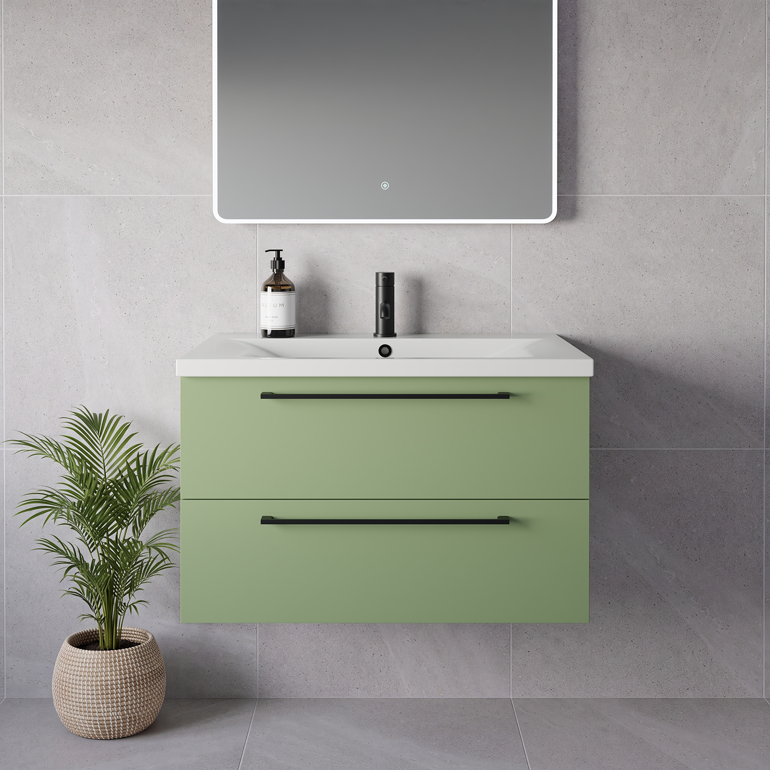 Napoli 460 Wall Mounted 2 Drawer Vanity Unit with Glide Basin