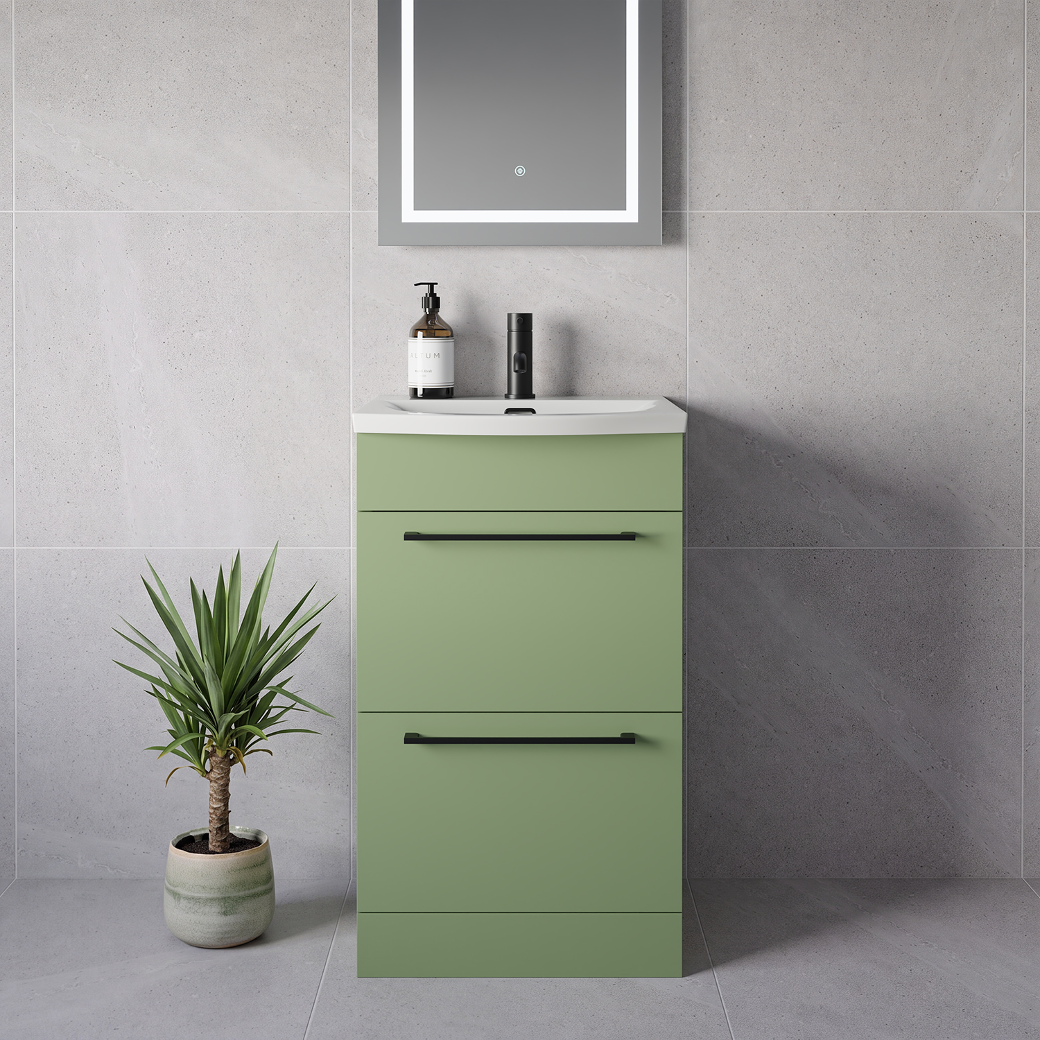 Napoli 390 2 Drawer Vanity Unit with Arc Basin