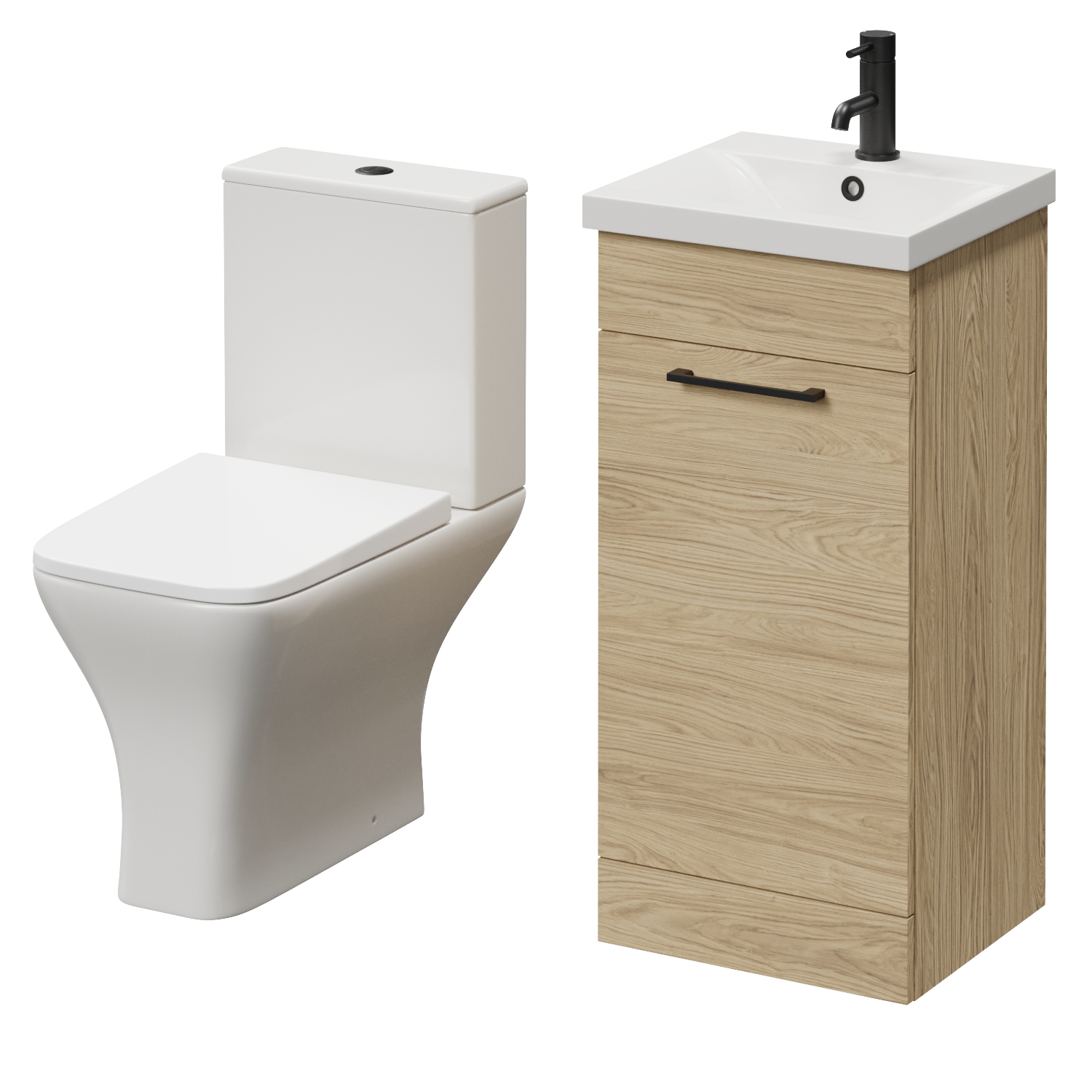 Napoli 390 Single Door Vanity Unit and Kingston Toilet Suite with Glide Basin