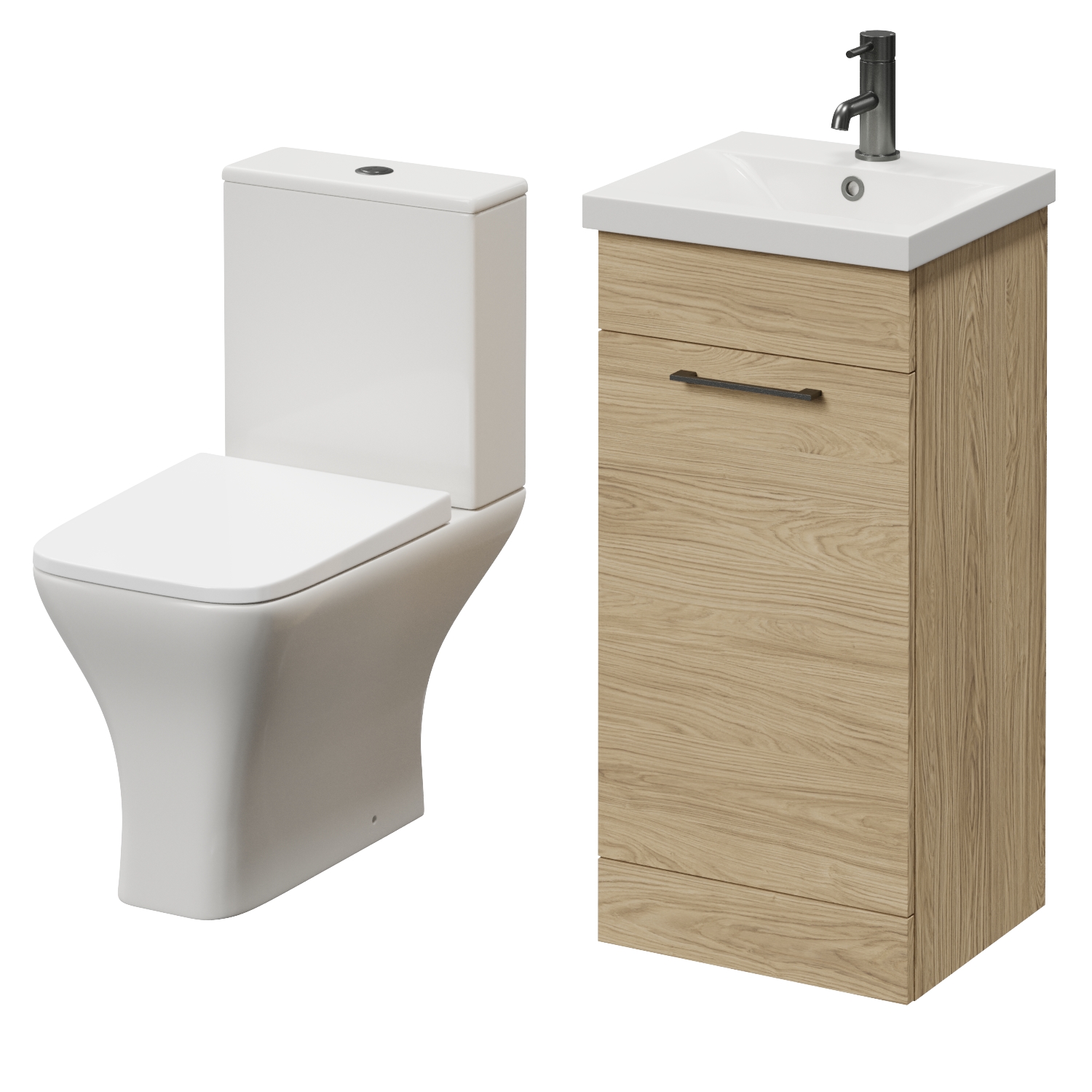 Napoli 390 Single Door Vanity Unit and Kingston Toilet Suite with Glide Basin
