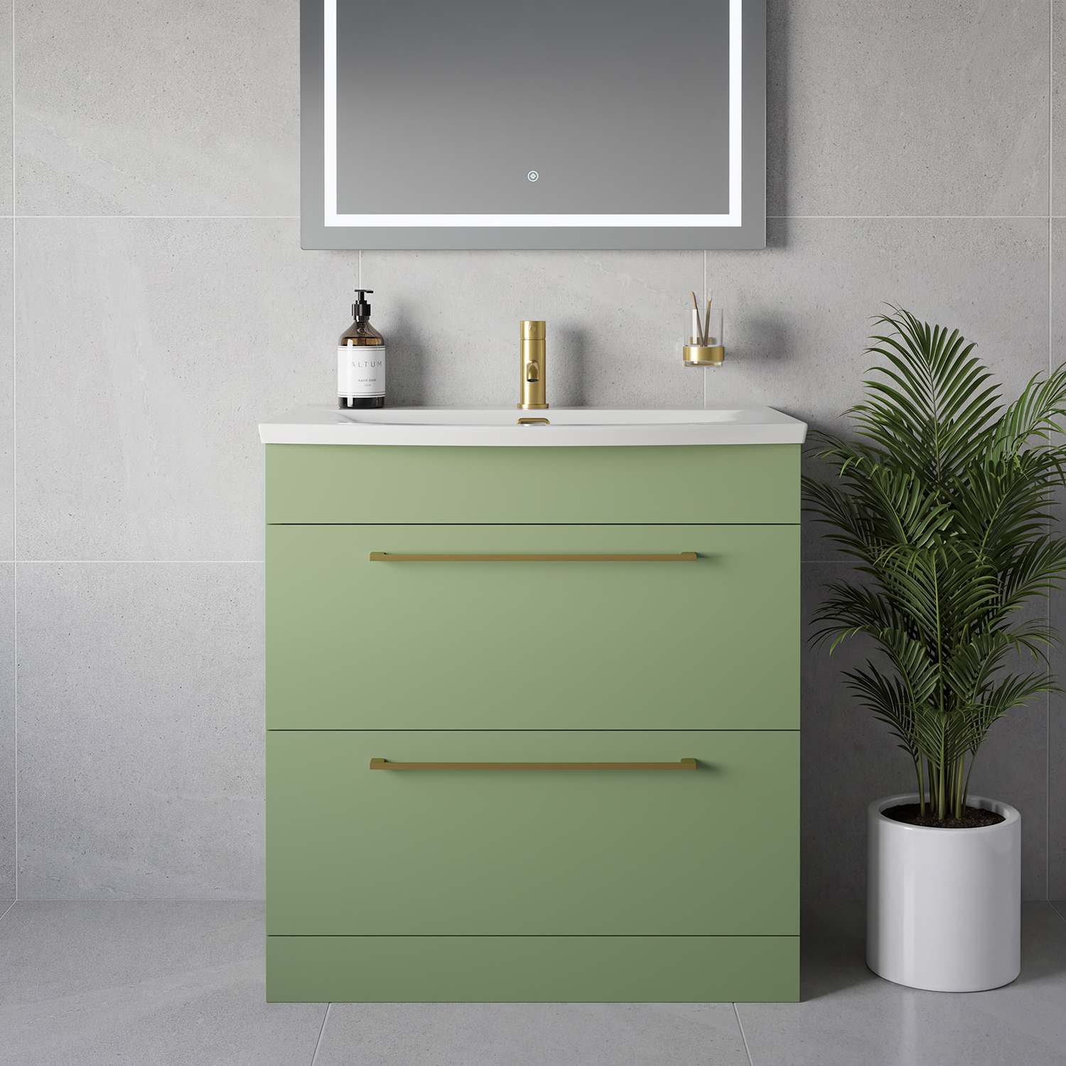 Napoli 390 2 Drawer Vanity Unit with Arc Basin