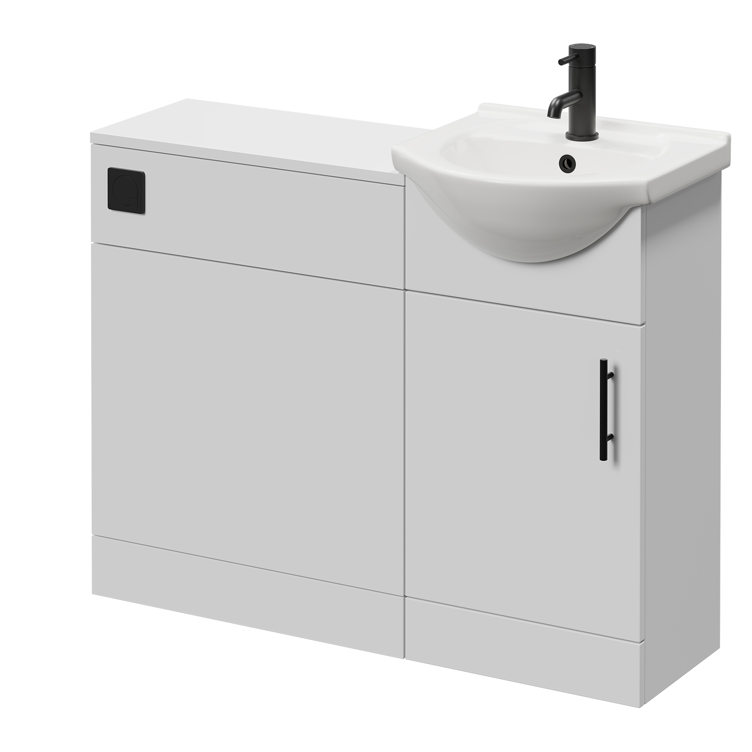 Alexander James Gloss White Cento Single Door Vanity Unit Toilet Suite | | Mfc | 1050Mm