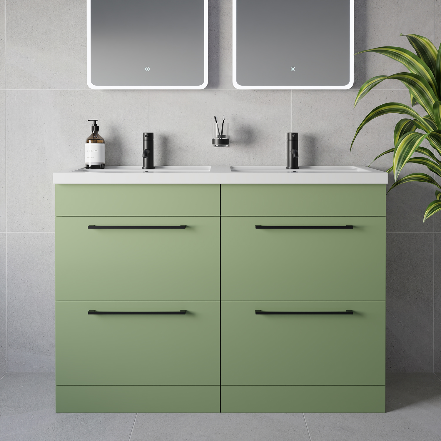 Napoli 390 4 Drawer Vanity Unit with Double Lucia Basins