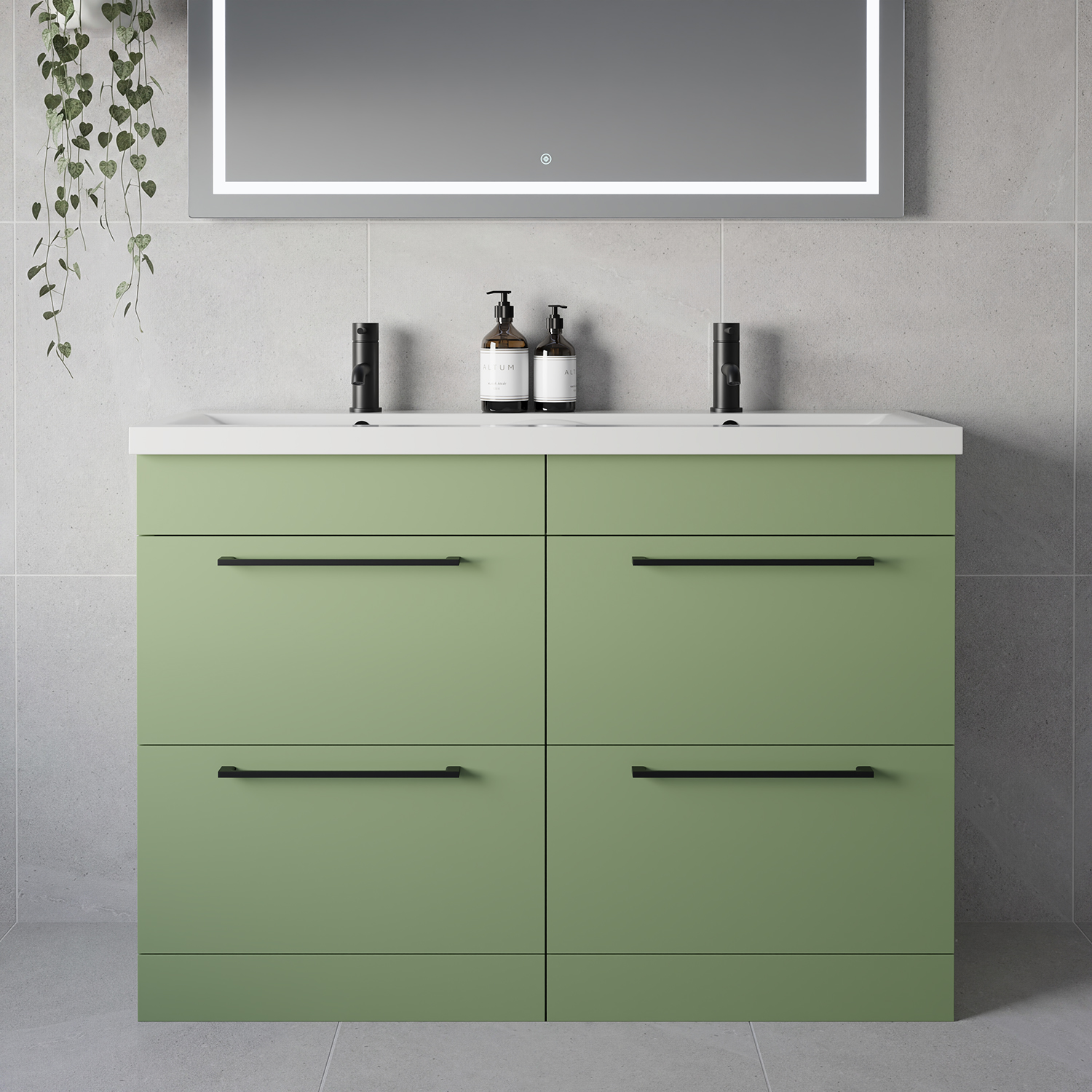 Napoli 390 4 Drawer Vanity Unit with Double Glide Basins