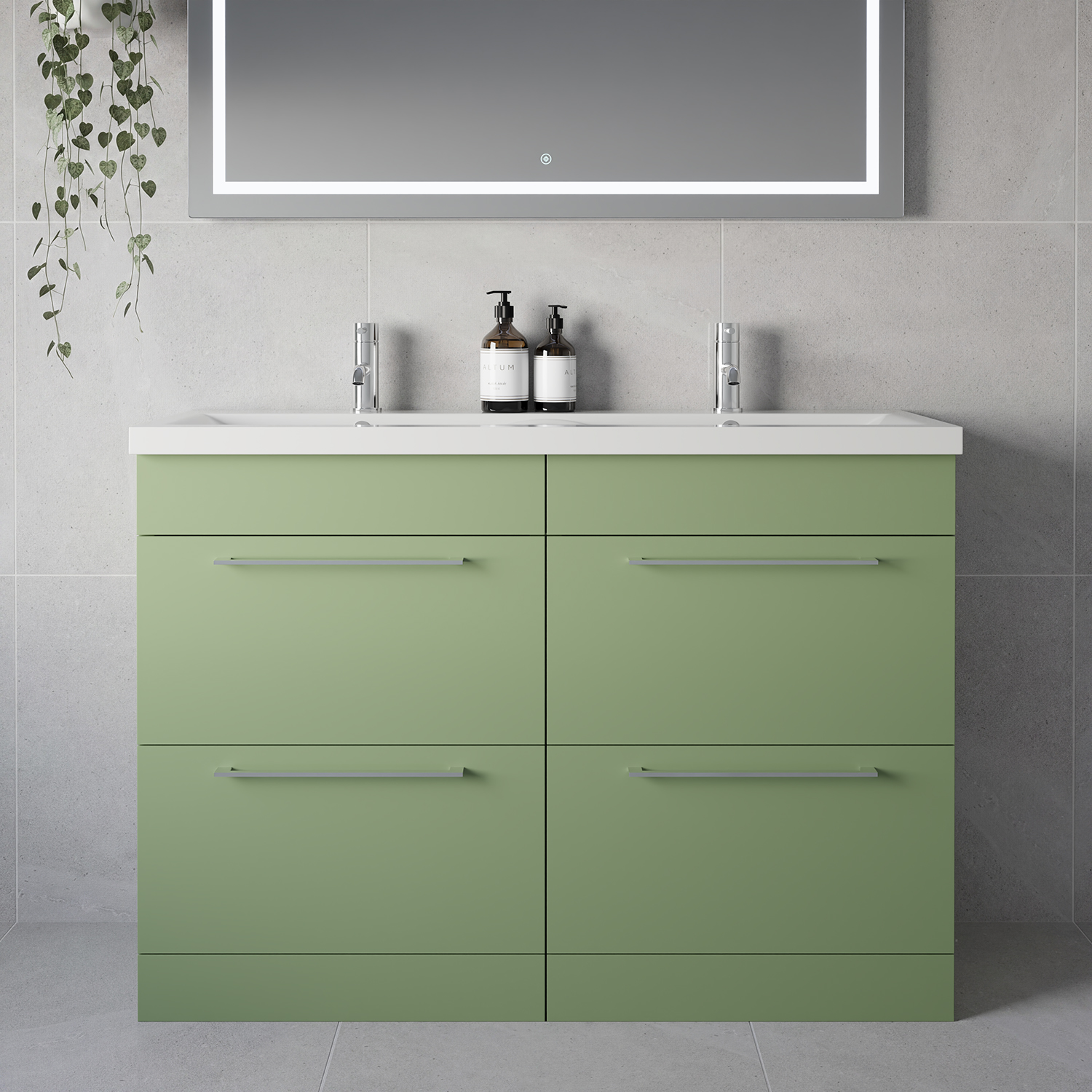 Napoli 390 4 Drawer Vanity Unit with Double Glide Basins