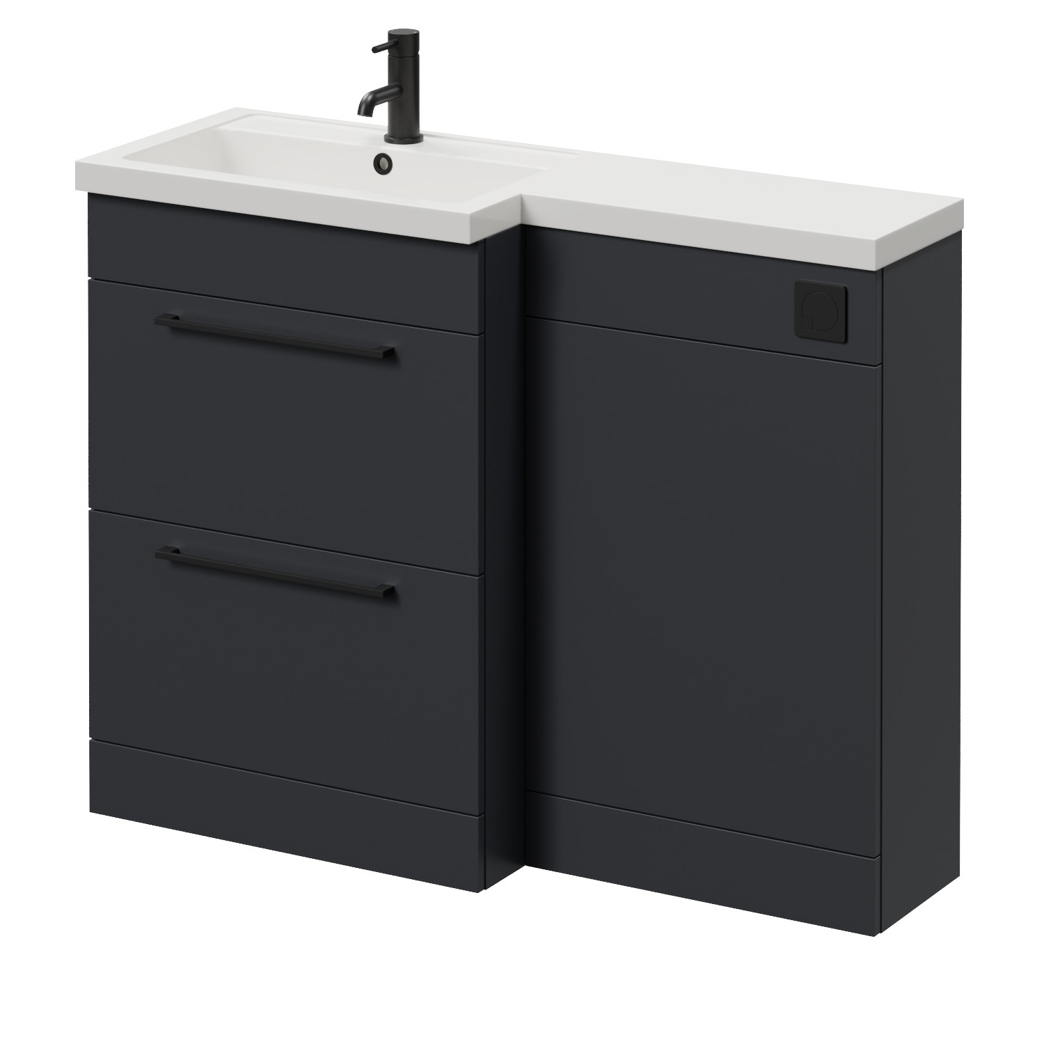 Napoli 390 2 Drawer Vanity Unit Toilet Suite with Square Left Hand Lucia Basin
