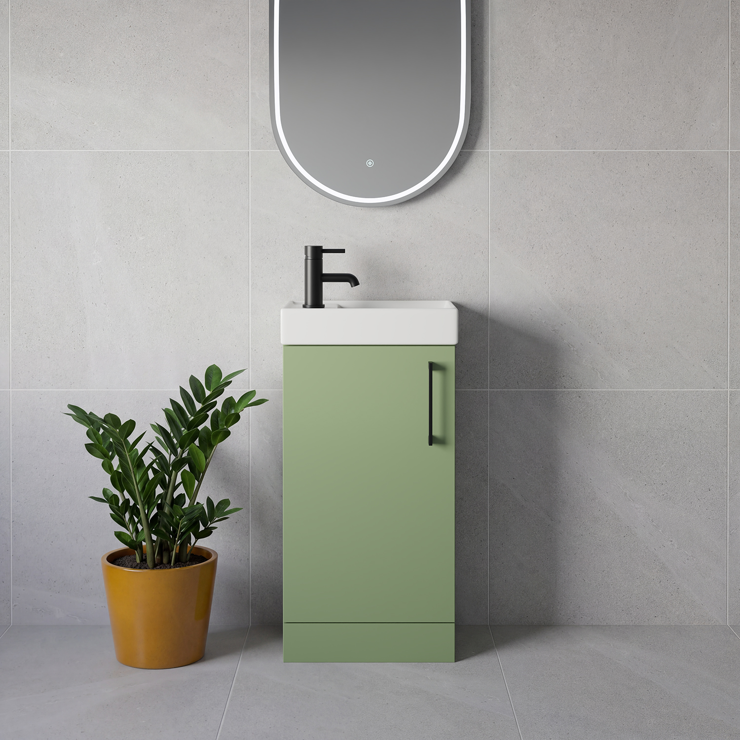 Napoli Cube Single Door Vanity Unit with Align Basin