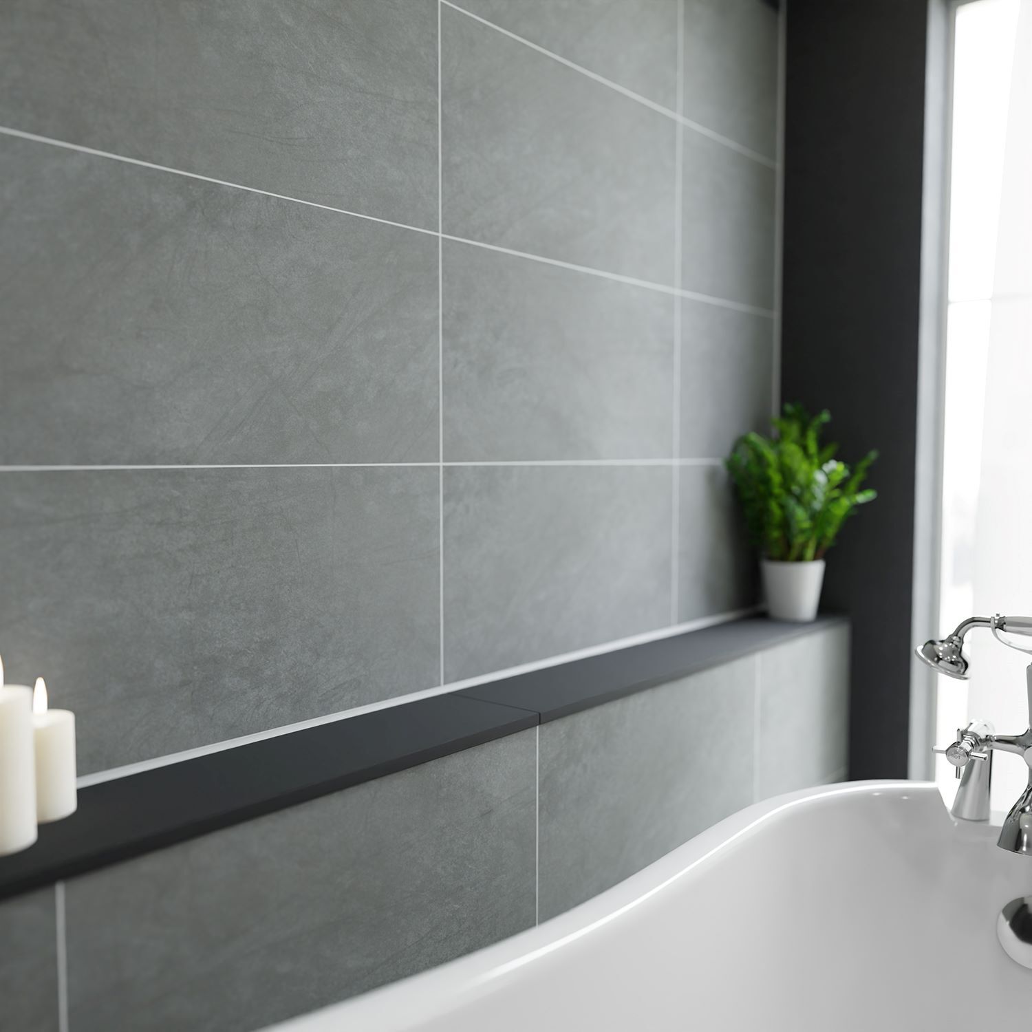 Grey ceramic wall tiles