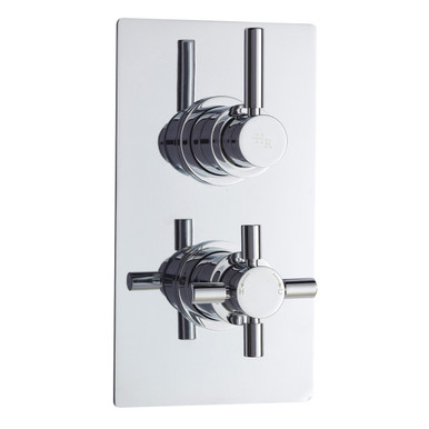 Hudson Reed Chrome Tec Twin Concealed Thermostatic Shower Valve With 1 Outlet | | Brass | 120Mm X 215Mm X 137Mm
