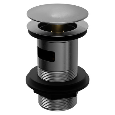 Colore Gunmetal Grey Round Moon Cap Slotted Click Clack Basin Waste | | Brass | 61Mm X 97Mm X 61Mm