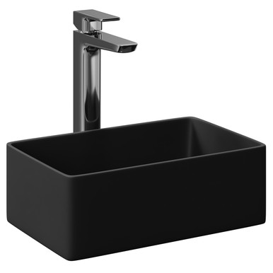 Wholesale Domestic Matt Black Amadora Small Rectangular Countertop Basin | | Ceramic | 360Mm X 230Mm