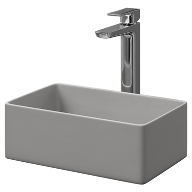 Wholesale Domestic Matt Grey Amadora Small Rectangular Countertop Basin | | Ceramic | 360Mm X 230Mm