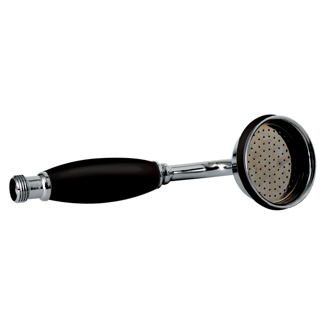 Old London and Black Handle Large Shower Handset