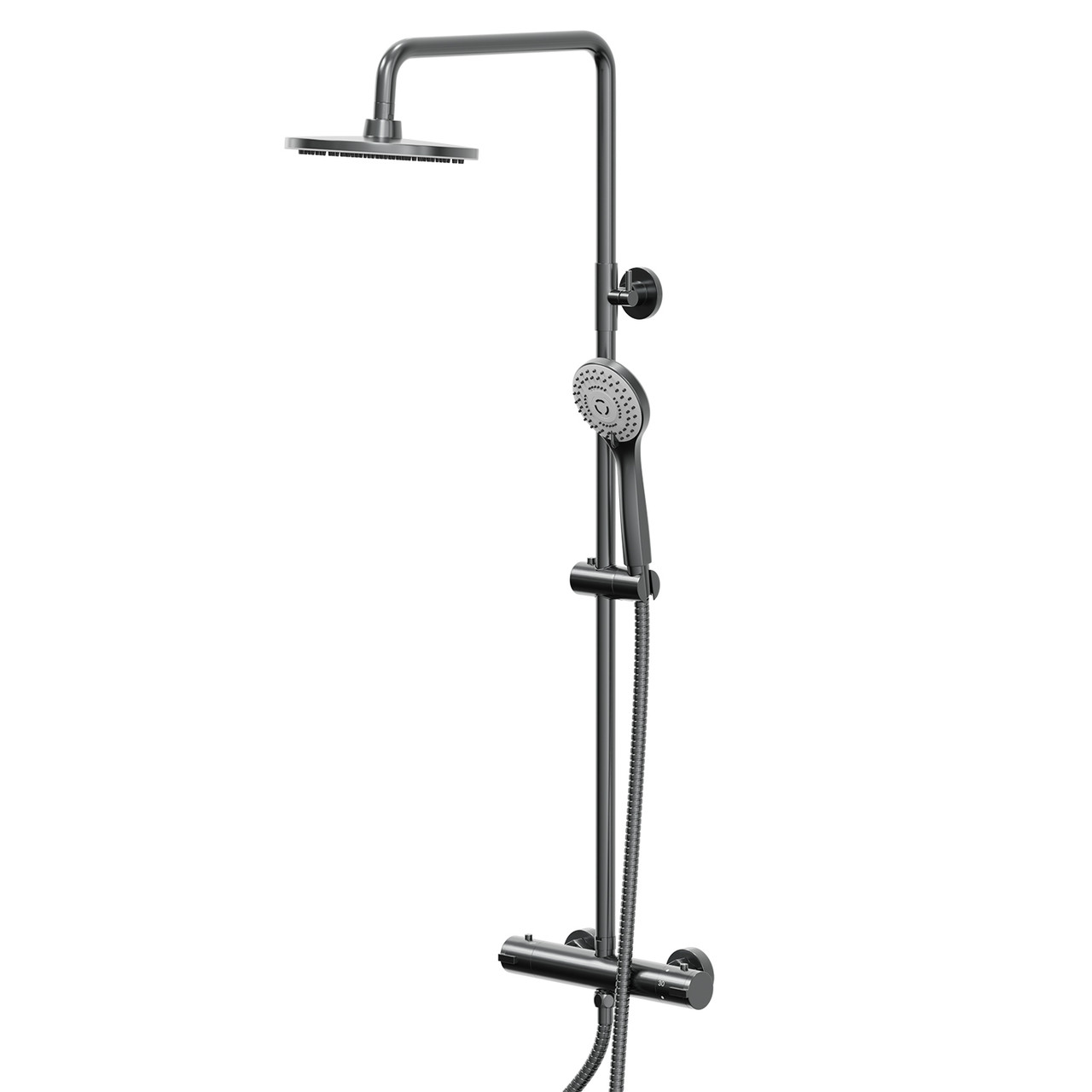 Colore Round Thermostatic Rigid Riser Kit and Handset Shower System