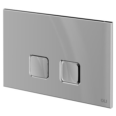 Oli Chrome Basal Polished Flush Plate With Square Push Buttons | | Plastic | 230Mm
