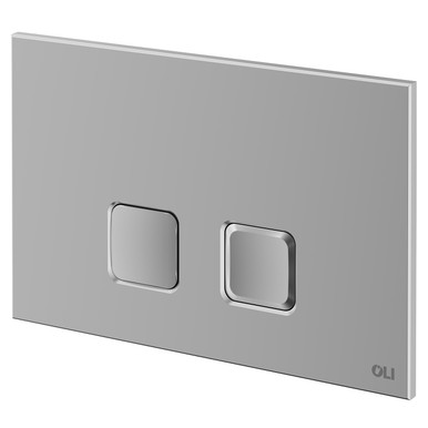 Oli Satin Chrome Basal Flush Plate With Square Push Buttons | | Plastic | 230Mm