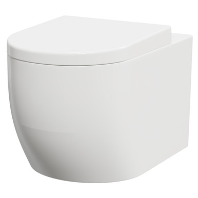 Wholesale Domestic White Darnley Round Wall Hung Toilet Pan With Soft Close Toilet Seat | | Ceramic | 360Mm X 375Mm X 550Mm