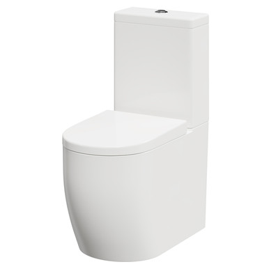 Wholesale Domestic White Darnley Round Close Coupled Toilet With Soft Close Toilet Seat | | Abs Polished Chrome | 355Mm X 845Mm X 630Mm