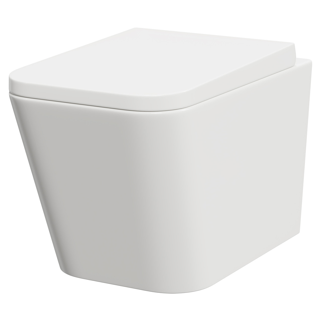 Darnley Square Wall Hung Toilet Pan with Soft Close Toilet Seat
