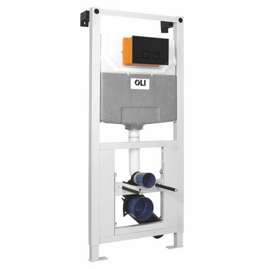 Oli Black 120 Plus Mechanical Mid Height Concealed Cistern With Wall Frame And Basal Soft Touch Dual Flush Plate With Square Buttons | | Abs | 500Mm X 1150Mm X 126Mm